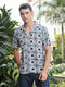 Retro Design Print Relaxed Fit Half Sleeves Shirt