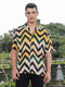 Zig Terrain Printed Oversized Fit Half Sleeve Shirt