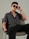 Geometric Muse Printed Shirt in Relaxed Fit with Half Sleeves