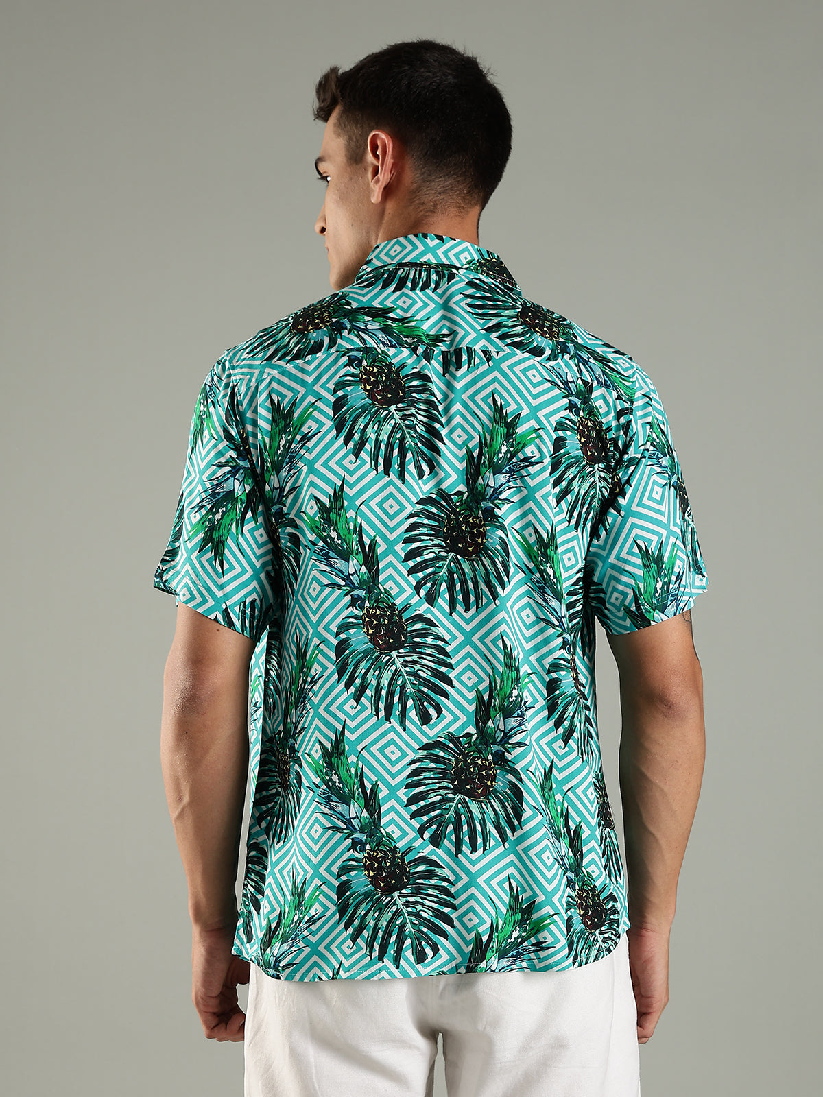 Tropic Maze Relaxed Fit Half Sleeves Printed Shirt