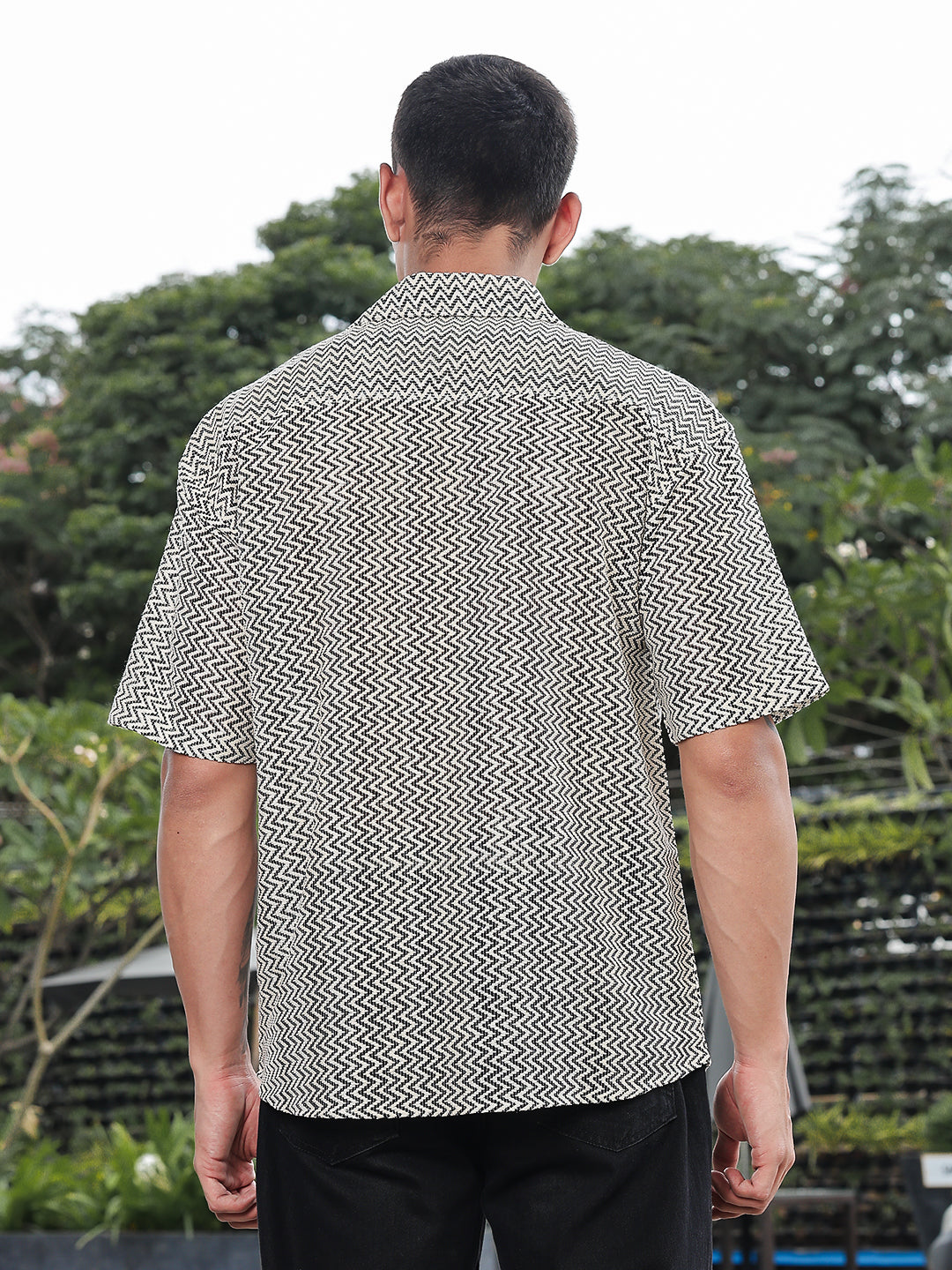 Zigzag Crochet Oversized Shirt