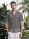 Black & White ZigZag Crochet Relaxed Fit Half Sleeves Shirt
