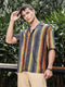 Molten Stripe Printed Oversized Fit Half Sleeves Shirt