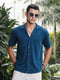 Midnight Blue Unique Textured Half Shirt