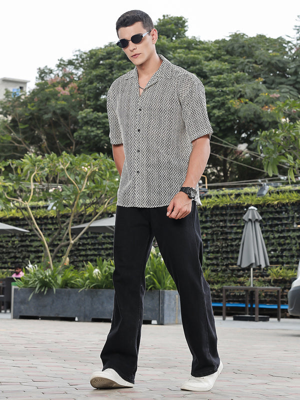 Zigzag Crochet Oversized Shirt