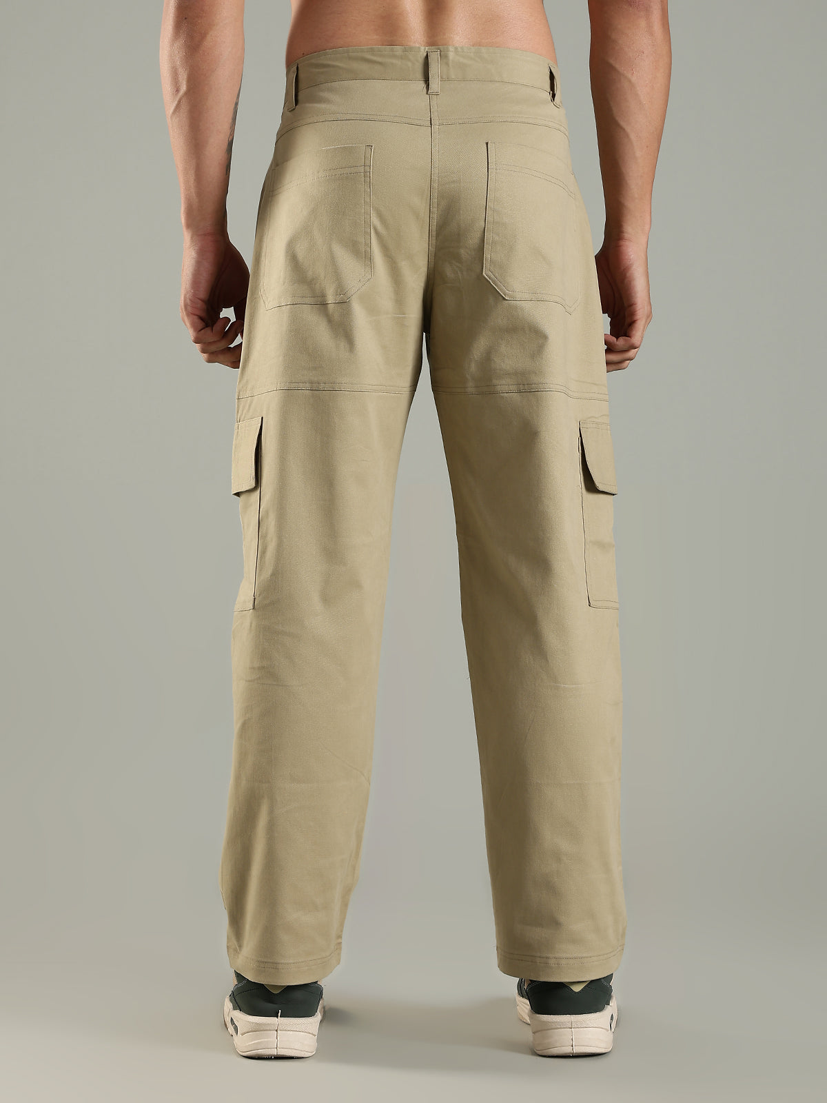 Classic Straight Fit Utility Six Pockets Cargo Pants -  Khaki