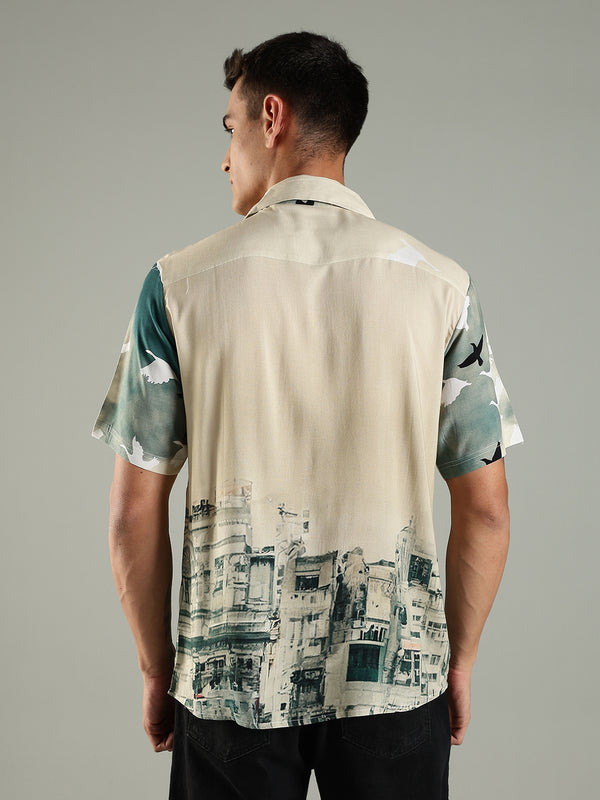 Victoria Inspired Half Sleeves Viscose Shirts in Relaxed Fit