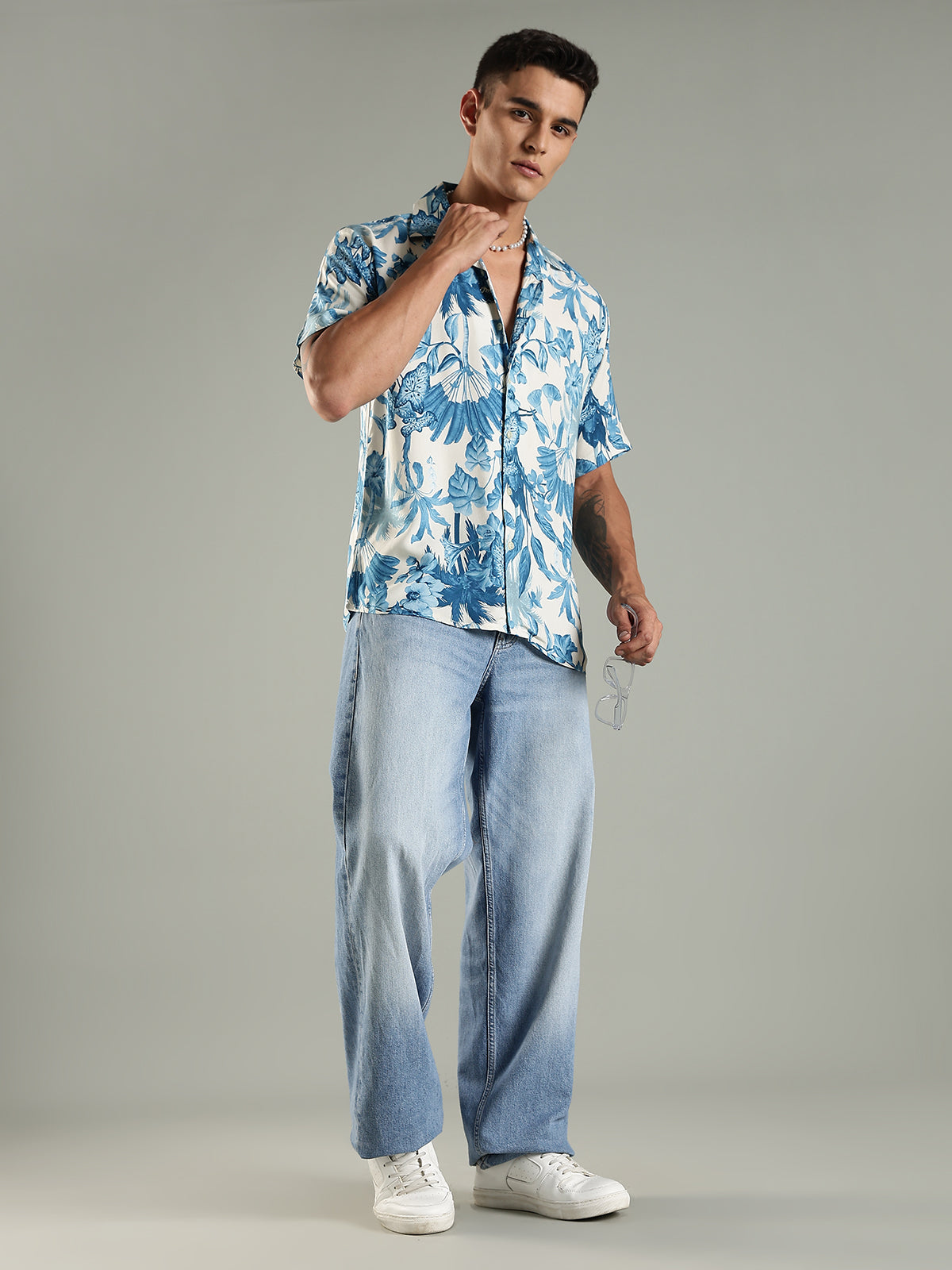 Floral Paradise Printed Relaxed Fit Half Sleeve Shirt