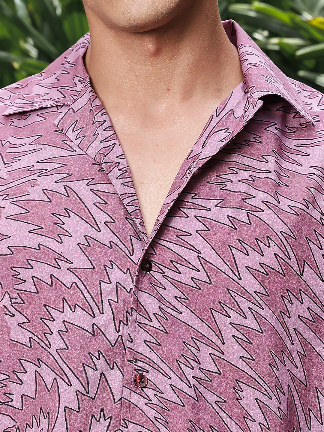 Electric Escape Printed Oversized Half Sleeves Shirt