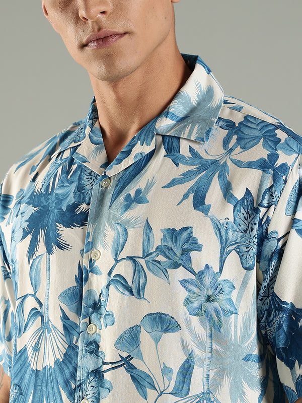 Floral Paradise Printed Relaxed Fit Half Sleeve Shirt