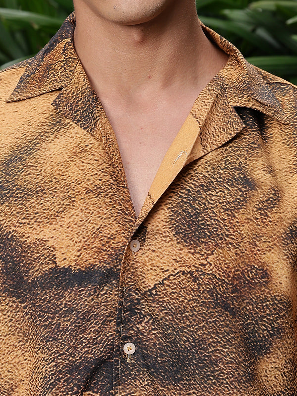 Desert Fade Relaxed Fit Printed Half Sleeves Shirt