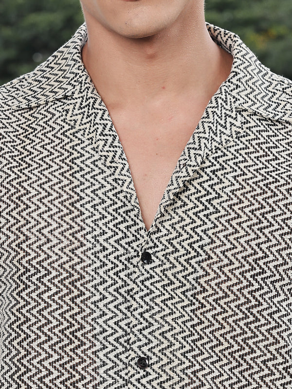 Zigzag Crochet Oversized Shirt