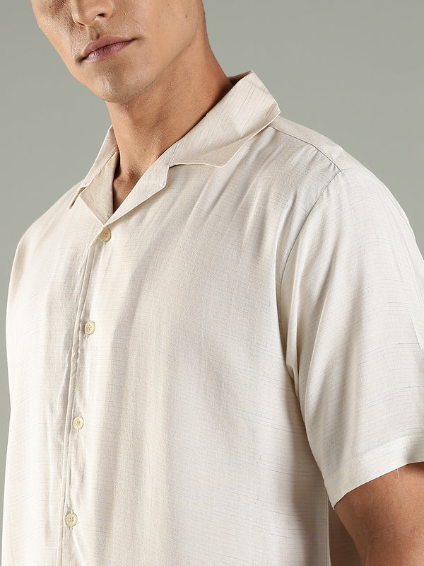 Coastal Drift Placement Print Viscose Relaxed Fit Shirt