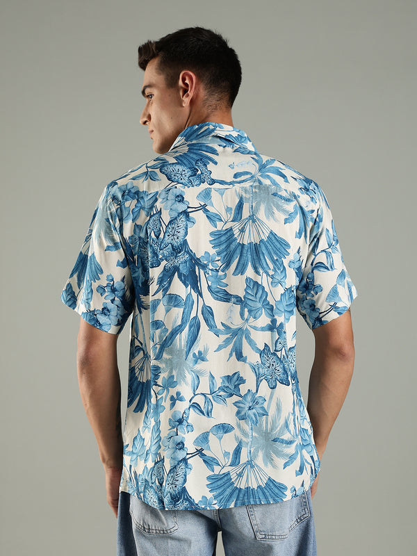 Floral Paradise Printed Relaxed Fit Half Sleeve Shirt