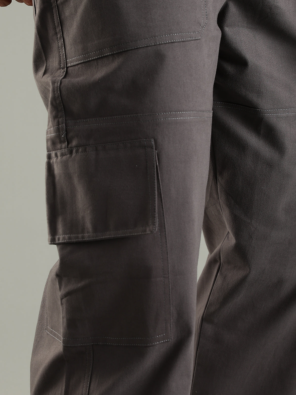 Classic Straight Fit Utility Six Pockets Cargo Pants - Charcoal