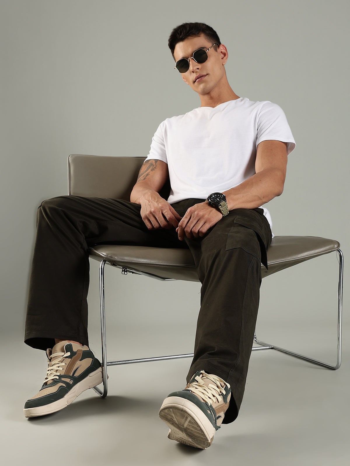 Classic Straight Fit Utility Six Pockets Cargo Pants - Olive
