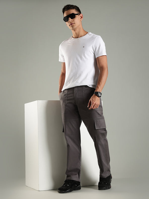 Classic Straight Fit Utility Six Pockets Cargo Pants - Charcoal