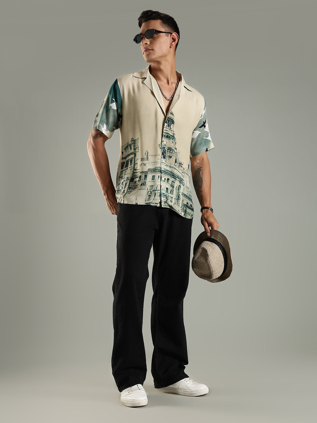 Victoria Inspired Half Sleeves Viscose Shirts in Relaxed Fit